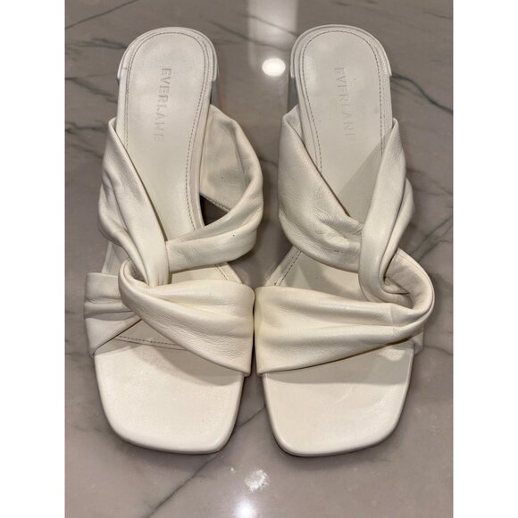 Everlane The Day Twist Heels in Canvas 6 New Womens High Heels Sandals - Picture 6 of 13